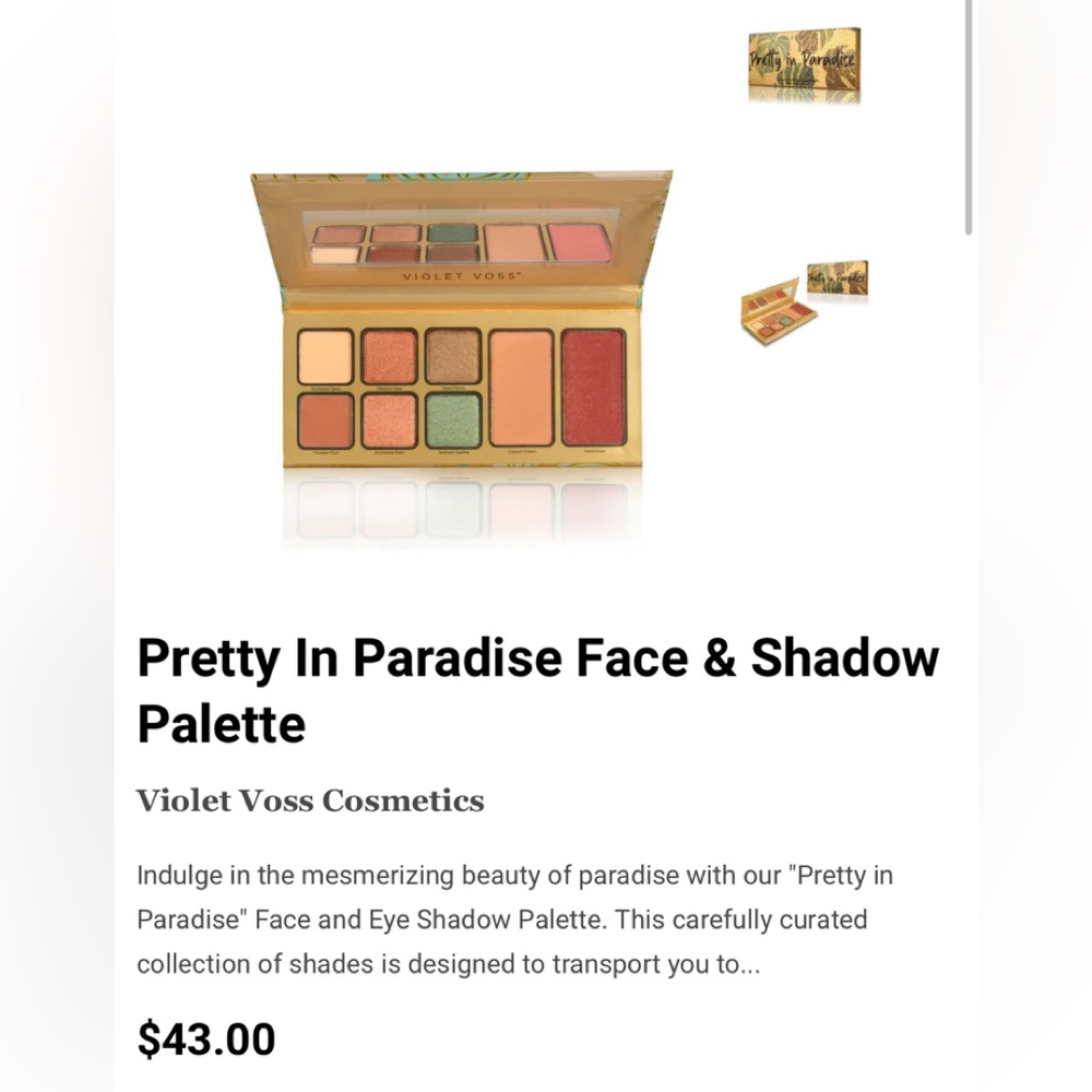 ❌3 for $25❌ Violet Voss Pretty in Paradise Palette